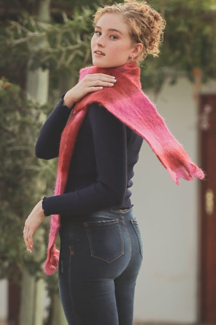 Casual Mohair Scarf [Color] Cromwell Cherry Pink