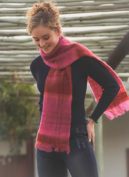 Casual Mohair Scarf [Color] Cromwell Cherry Pink